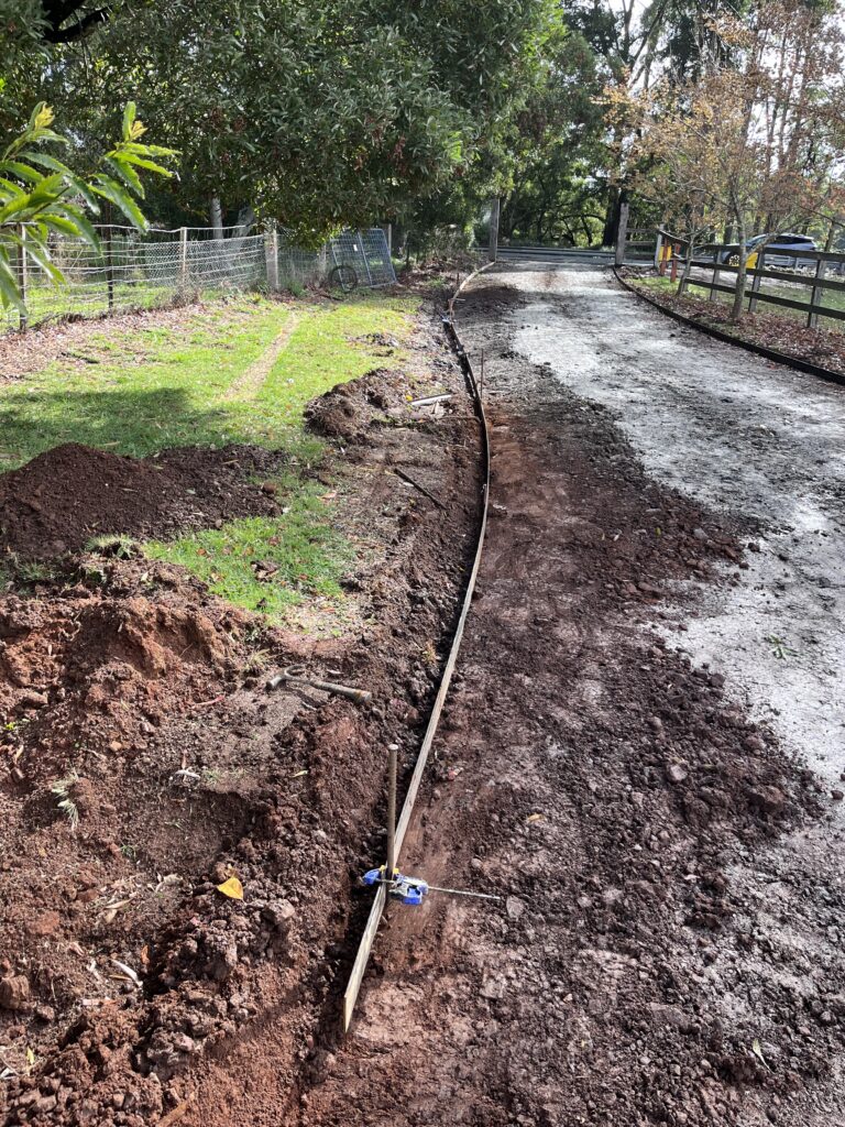 Driveway reconstruction in progress