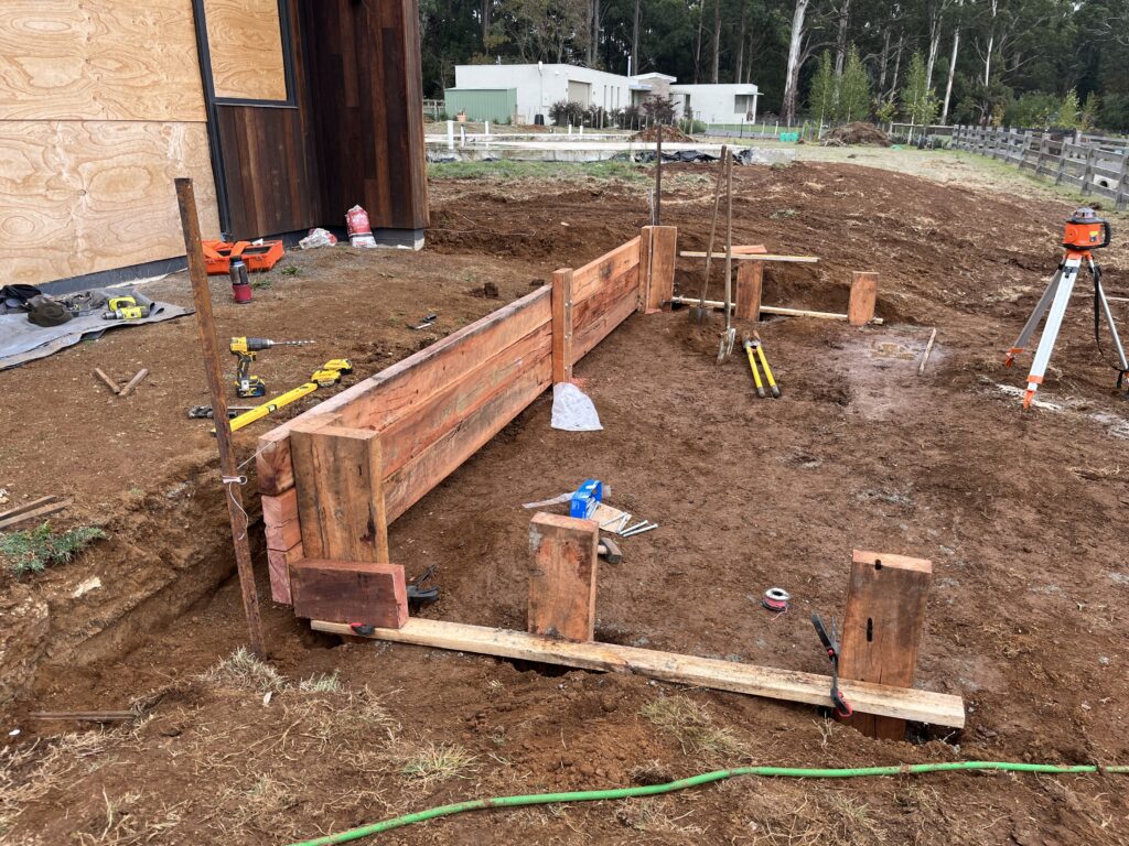 Retaining wall site before construction