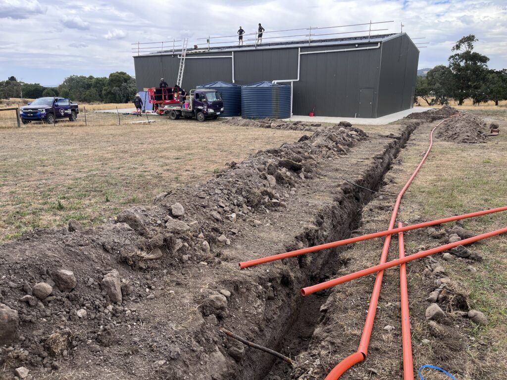 Service trench excavation